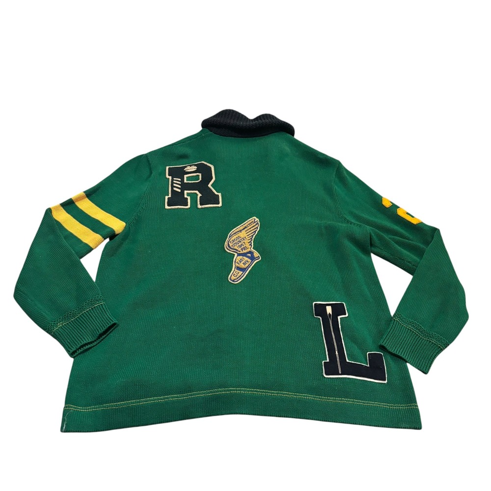 Polo Ralph Lauren Men Green Varsity Patch Shawl Cardigan Sweater 1XB Big & Tall - Picture 6 of 10